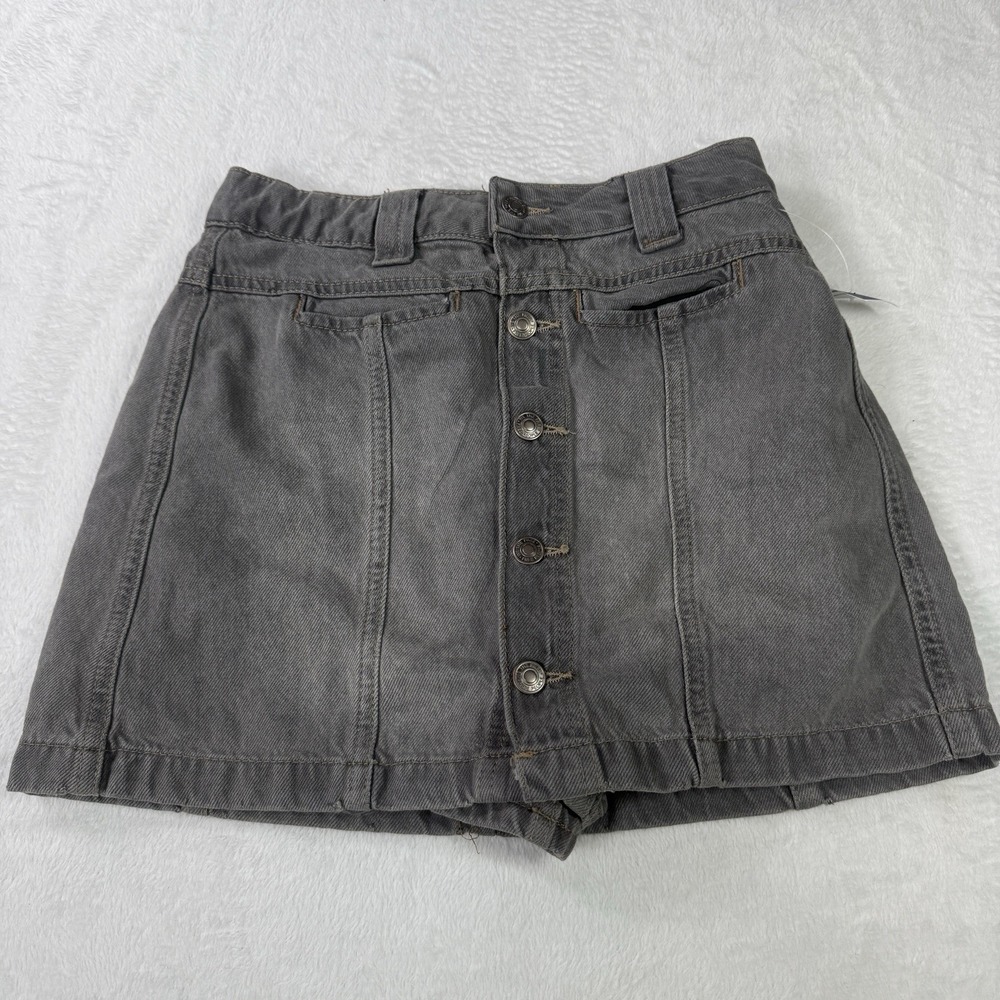 WE THE FREE Denim Skirt Women's 27 Midnight Sun Mid Rise Skort Button Fly NWT
